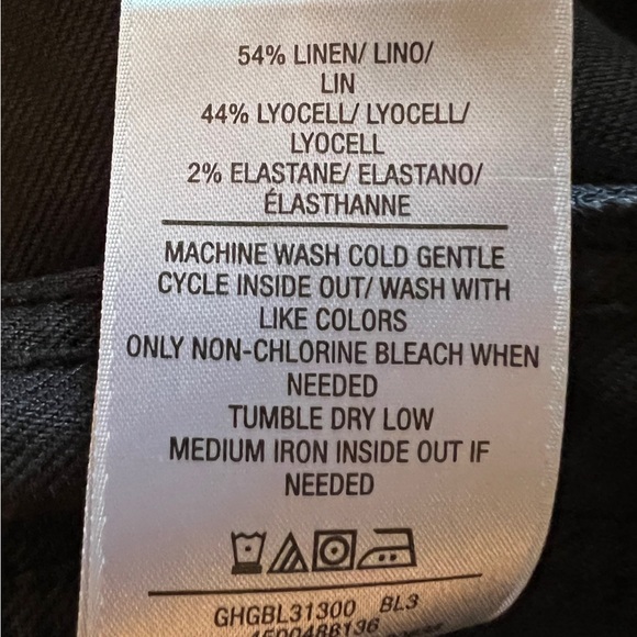 🌈 HUDSON Black Wide Leg Flare Linen Pants High Rise Size 30/10 - Picture 8 of 13